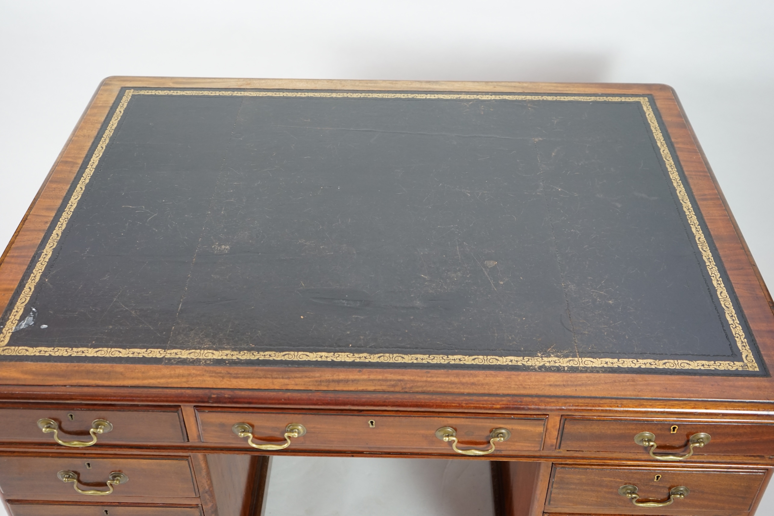 A Victorian mahogany partner's desk